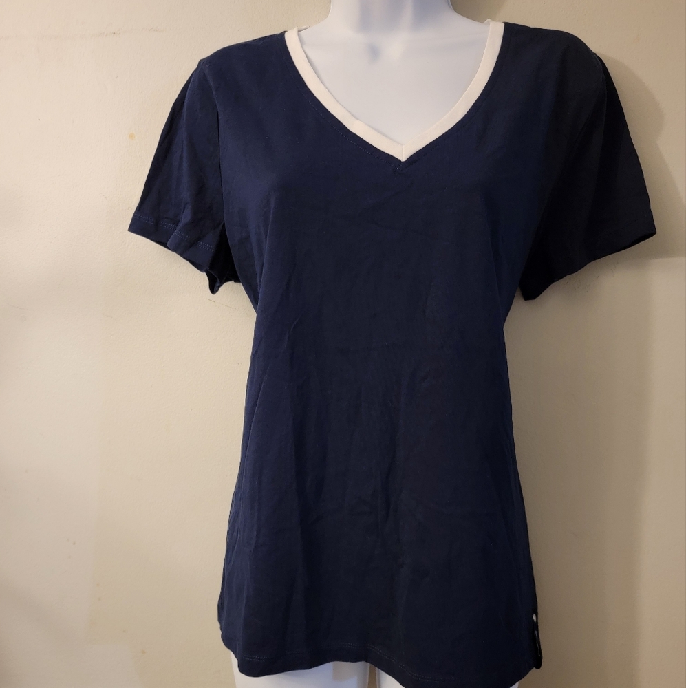 Ralph Lauren Women's Navy V-Neck Top